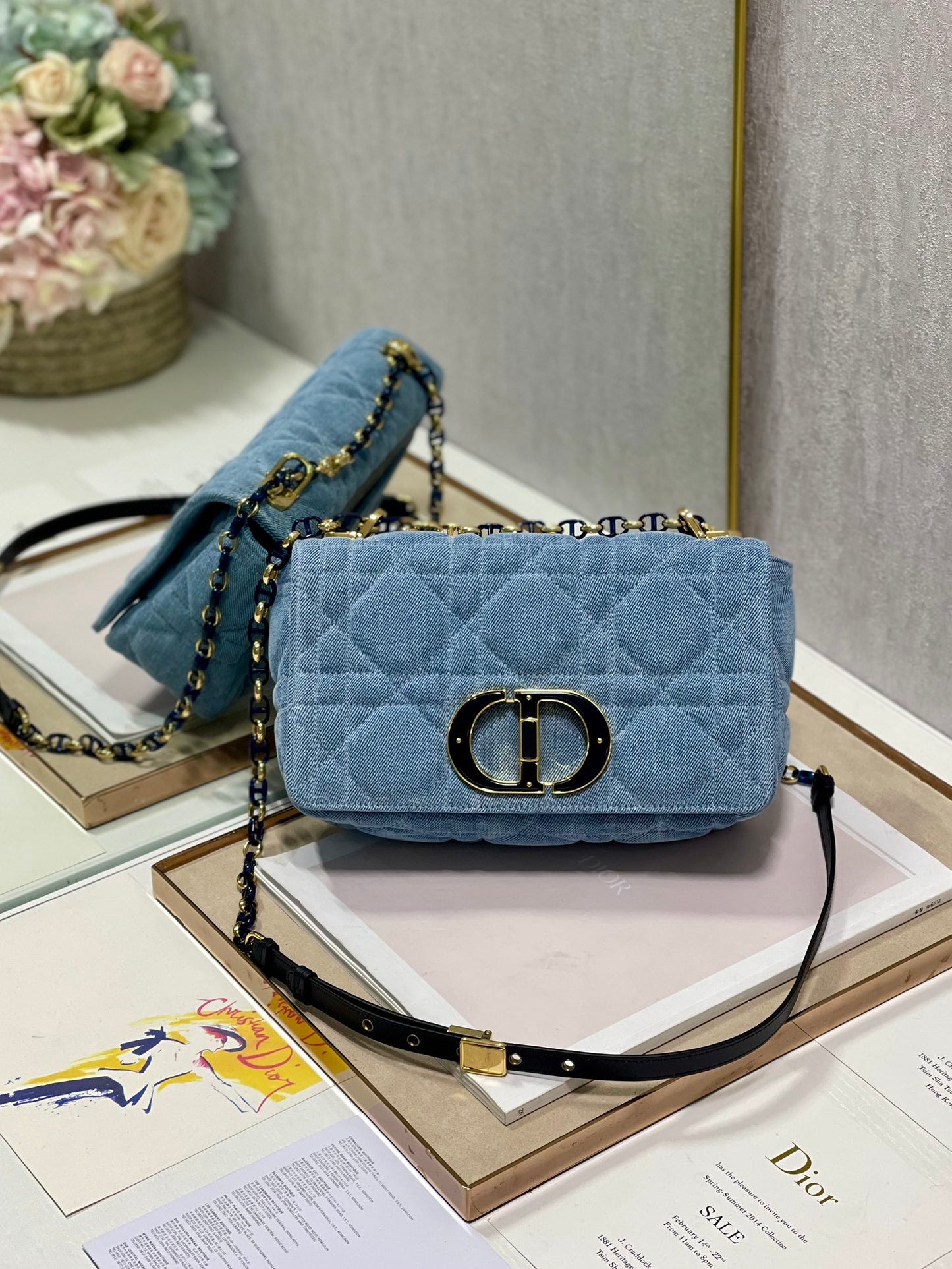 Bolso Pequeño Dior Caro Tejano