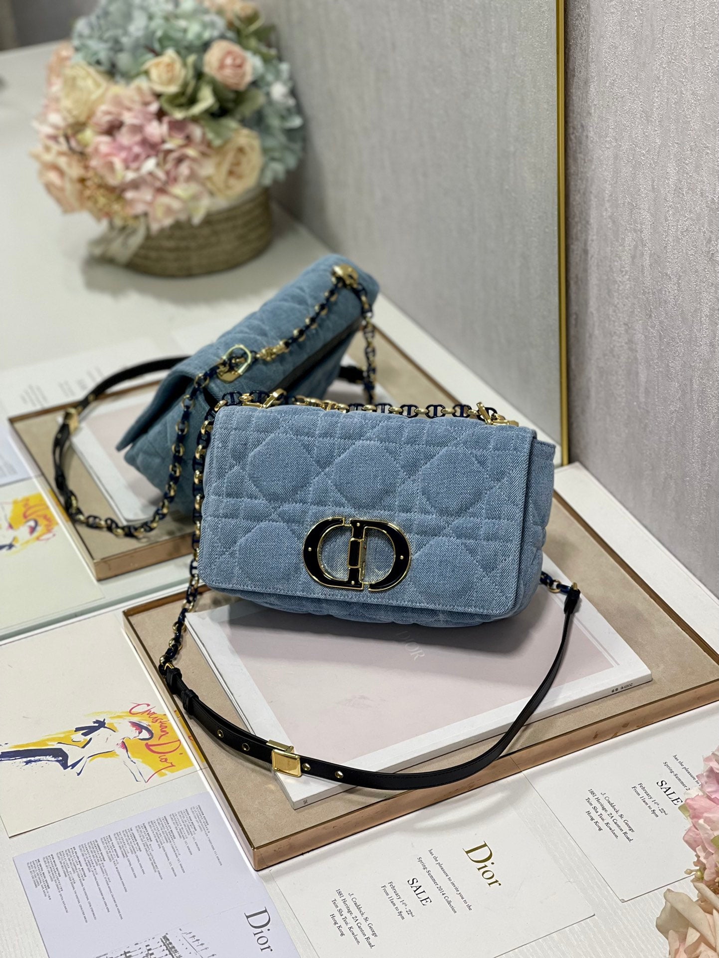 Bolso Pequeño Dior Caro Tejano