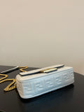 Bolso Baguette Chain Midi Blanco