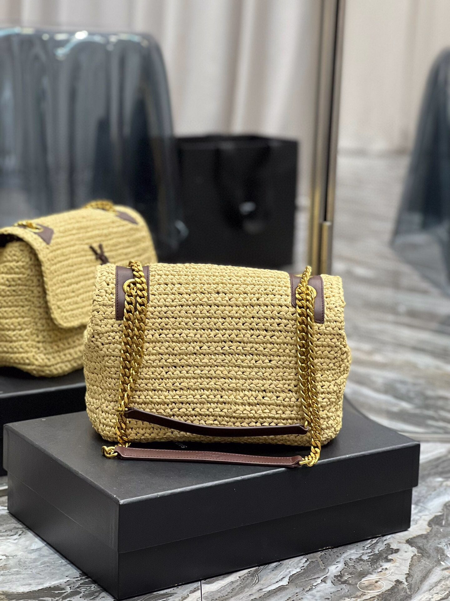 Bolso Mediano Niki Rafia Natural