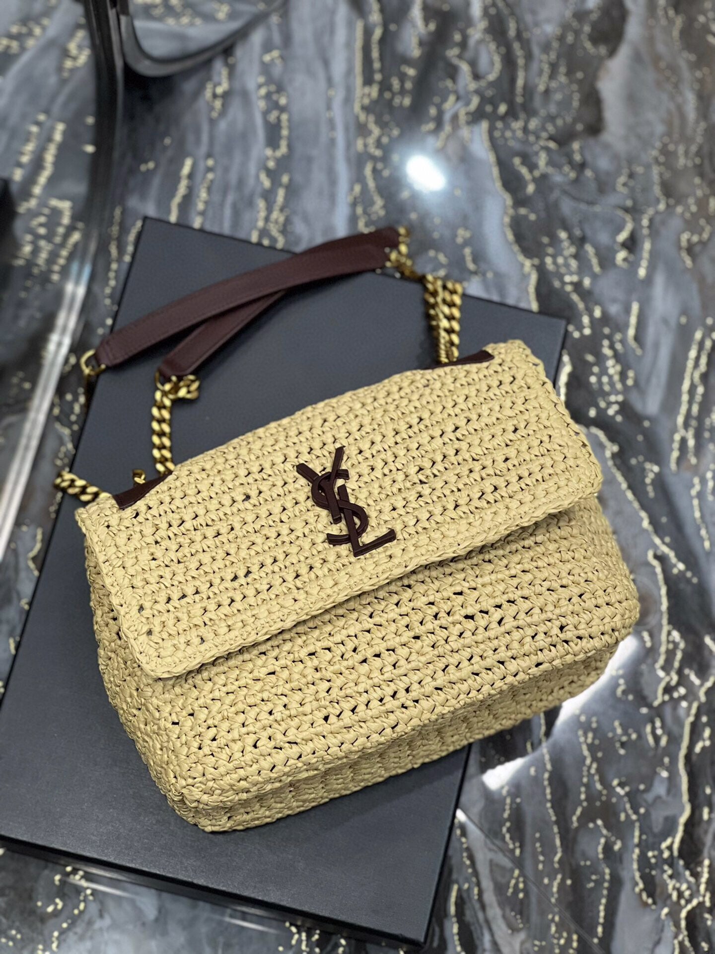 Bolso Mediano Niki Rafia Natural