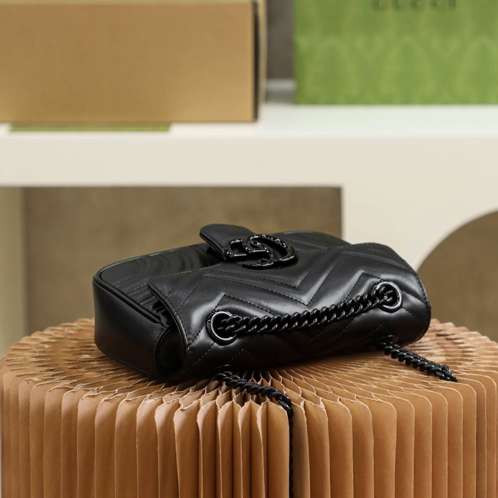 Mini Bolso GG Marmont Negro 22 cm