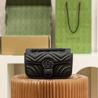 Mini Bolso GG Marmont Negro 22 cm