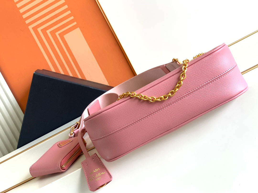 Bolso Saffiano Re-Edition 2005 Rosa 22 cm