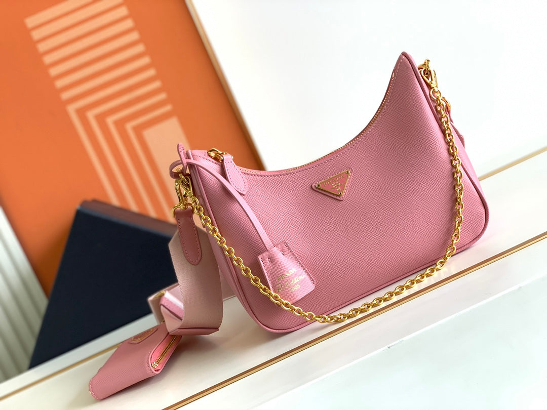 Bolso Saffiano Re-Edition 2005 Rosa 22 cm