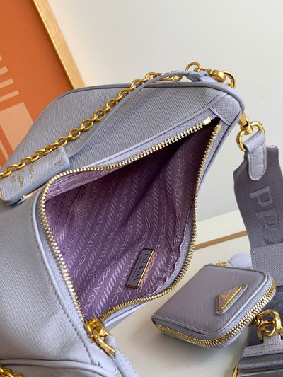Bolso de piel Saffiano Prada Re-Edition 2005 Glicina