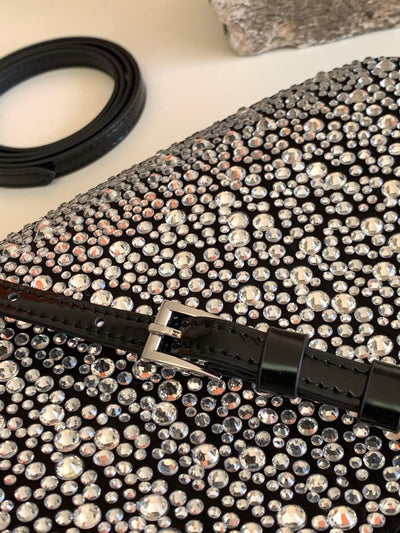 Bolso de satén Prada Cleo con cristales Metal