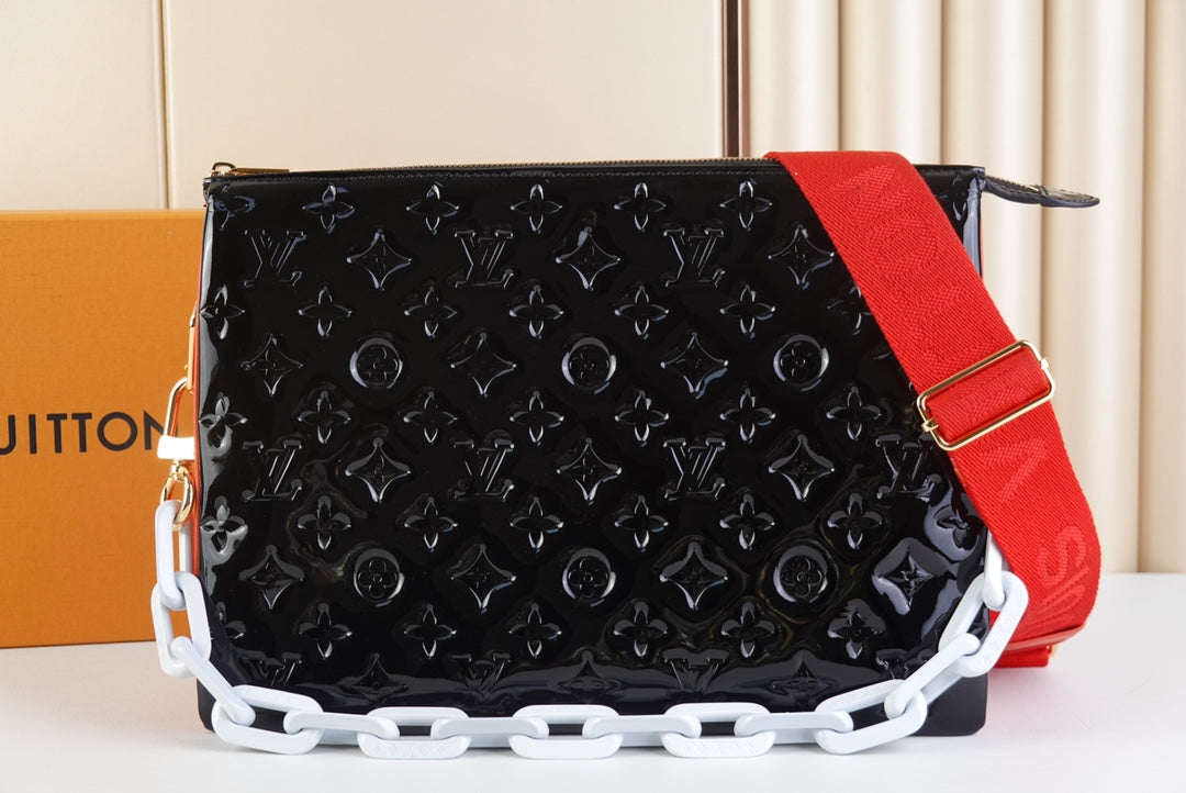 Bolso Coussin MM Negro/Rojo