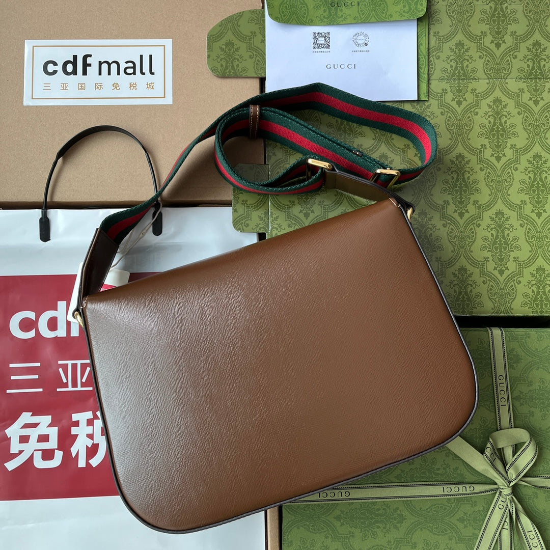 Bolso de hombro Gucci Horsebit 1955 Marrón