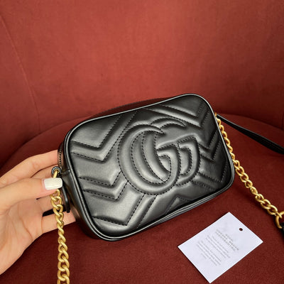 Minibolso GG Marmont de Matelassé Negro