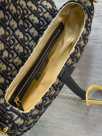 Minibolso Saddle jacquard Azul 19 cm