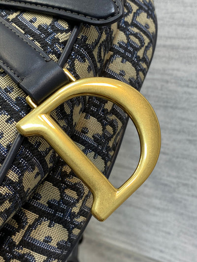Minibolso Saddle jacquard Azul 19 cm