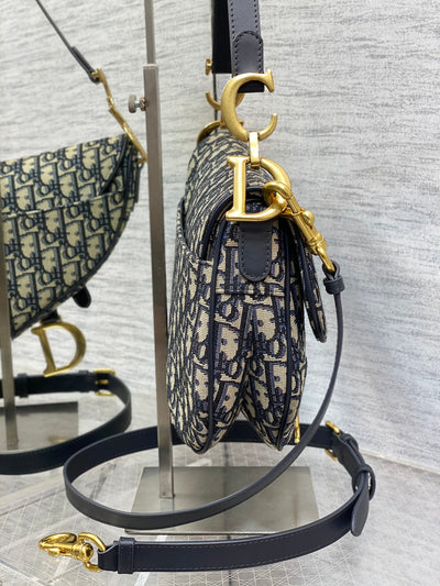 Minibolso Saddle jacquard Azul 19 cm