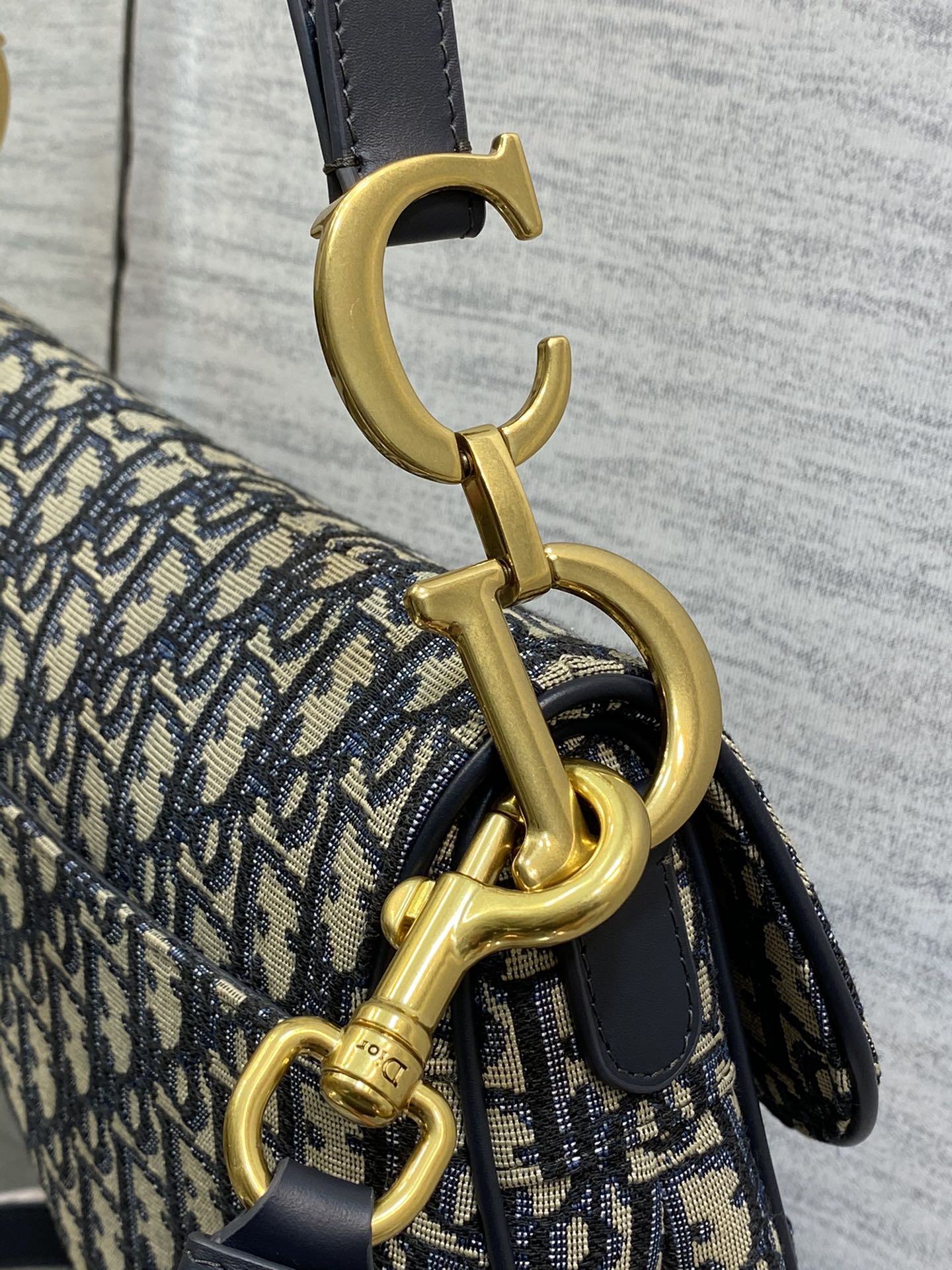 Minibolso Saddle jacquard Azul 19 cm