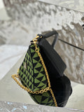 Bolso Prada Symbole de piel y tela Verde/Negro