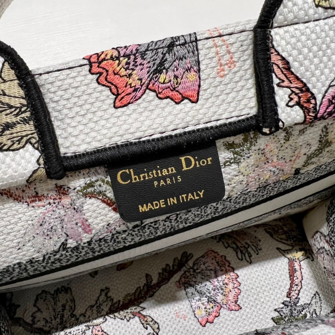 Bolso Dior Book Pequeño Jardin Botanique blanco multicolor