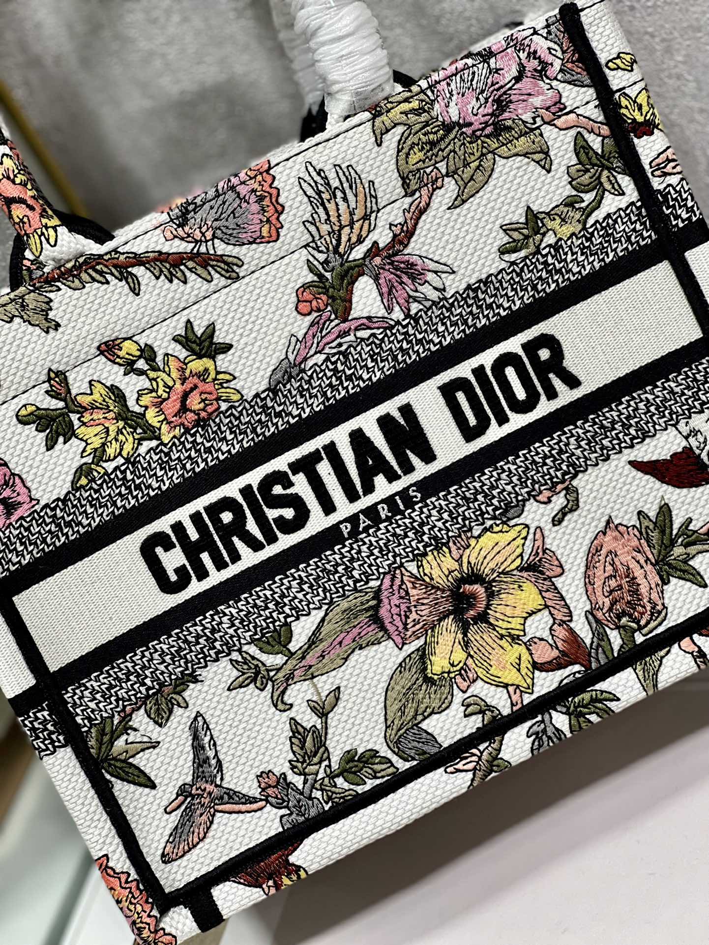 Bolso Dior Book Pequeño Jardin Botanique blanco multicolor