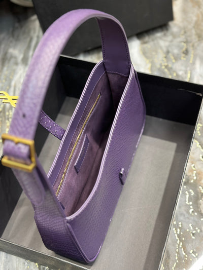 Bolso Hobo Le 5 a 7 Piel Pitón Lila