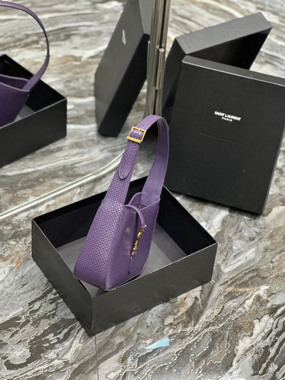 Bolso Hobo Le 5 a 7 Piel Pitón Lila