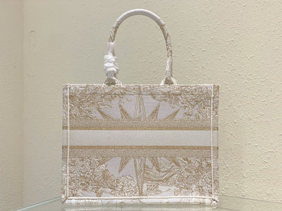 Bolso Dior Book Tote Mediano Rêve d'Infini Blanco/ Dorado