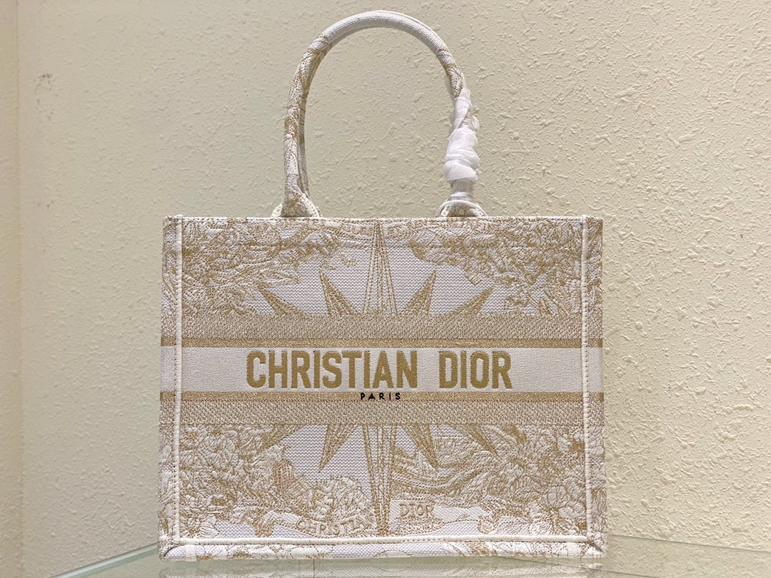 Bolso Dior Book Tote Mediano Rêve d'Infini Blanco/ Dorado