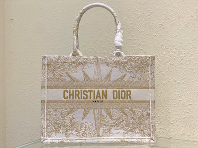 Bolso Dior Book Tote Mediano Rêve d'Infini Blanco/ Dorado