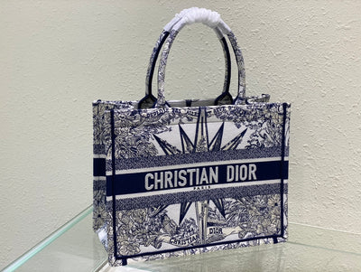 Bolso Dior Book Tote Mediano Rêve d'Infini Blanco/Azul
