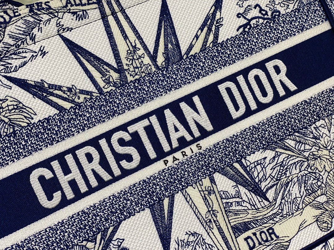 Bolso Dior Book Tote Mediano Rêve d'Infini Blanco/Azul