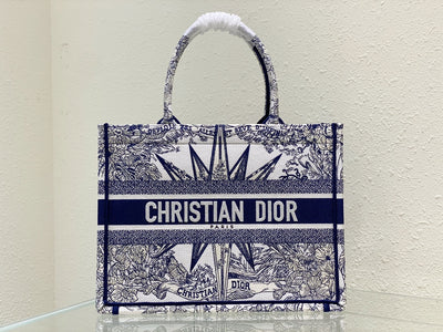 Bolso Dior Book Tote Mediano Rêve d'Infini Blanco/Azul