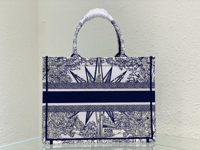 Bolso Dior Book Tote Mediano Rêve d'Infini Blanco/Azul