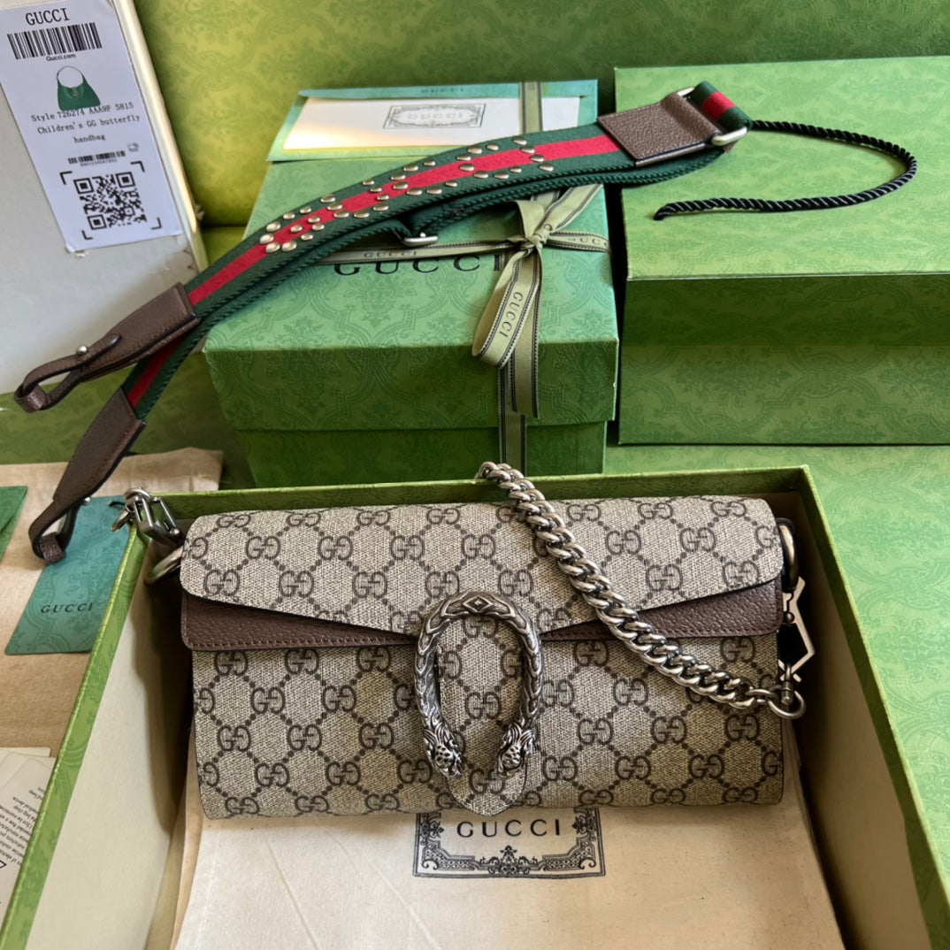 Bolso de hombro Dionysus pequeño Marrón 25 cm