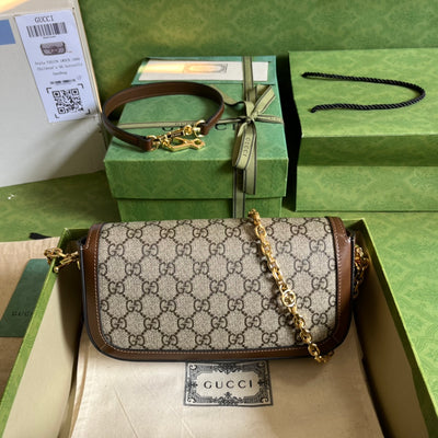 Bolso de hombro Gucci Horsebit 1955 Marrón
