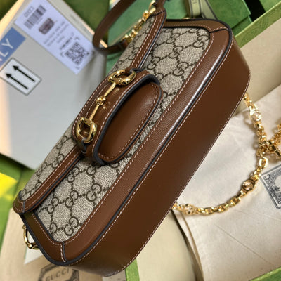 Bolso de hombro Gucci Horsebit 1955 Marrón