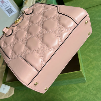 Minibolso de mano de matelassé con GG Rosa