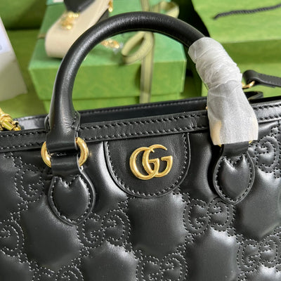 Minibolso de mano de matelassé con GG Negro