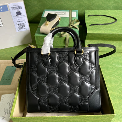 Minibolso de mano de matelassé con GG Negro