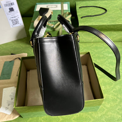 Minibolso de mano de matelassé con GG Negro